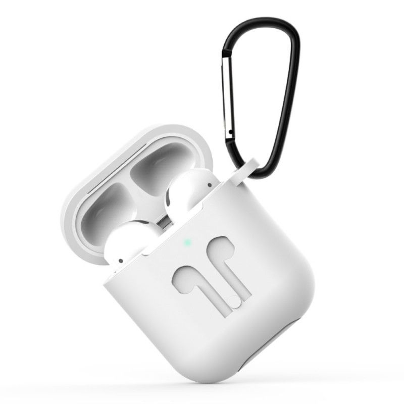 Deksel for AirPods Svart Øretelefondesign Med Karabinkrok