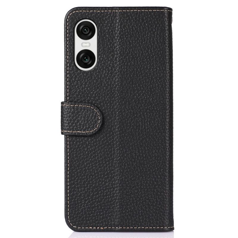 Folio Deksel Sony Xperia 10 Vi Khazneh Litchi Leather