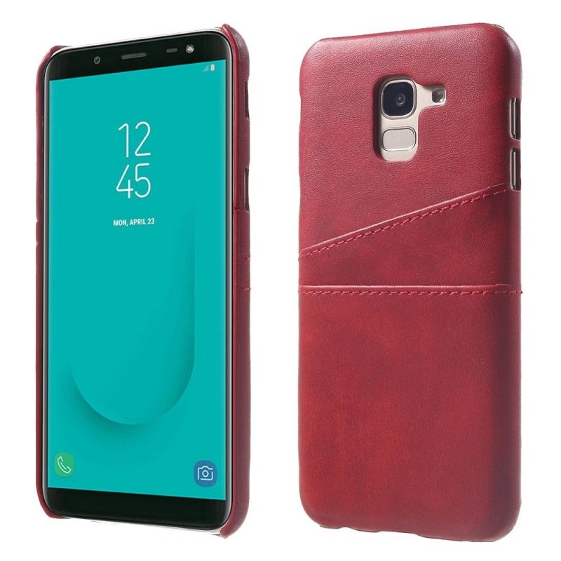 Deksel Samsung Galaxy J6 Svart Kortholder