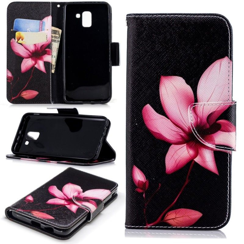 Folio Deksel for Samsung Galaxy J6 Rosa Blomst