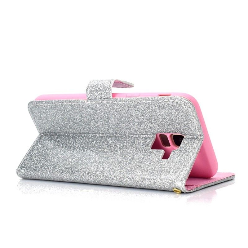 Folio Deksel Samsung Galaxy J6 Lilla Glitter