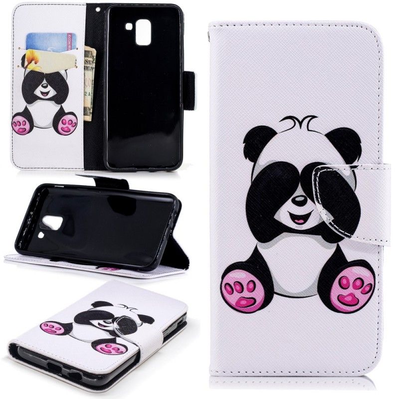 Folio Deksel Samsung Galaxy J6 Morsom Panda Anti-fall