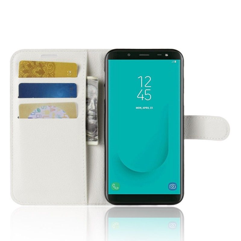 Lærdeksel Folio Deksel Samsung Galaxy J6 Svart Klassisk