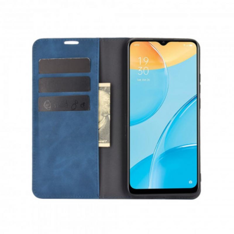 Folio Deksel Oppo A15 Silkemykt Skinneffekt