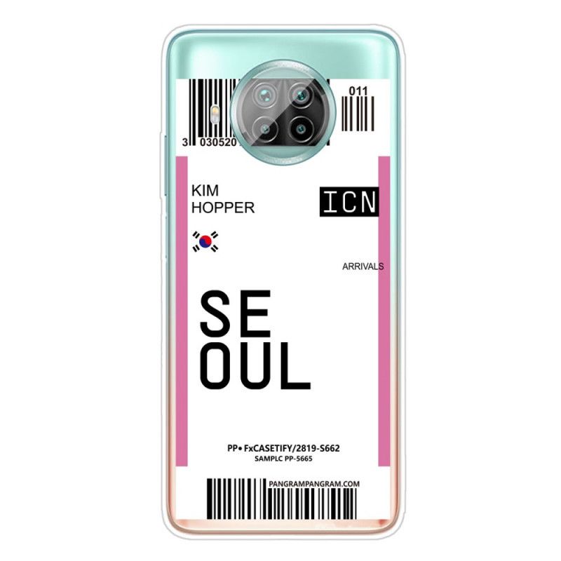 Deksel for Xiaomi Mi 10T Lite 5G / Redmi Note 9 Pro 5G Magenta Boardingkort Til Seoul