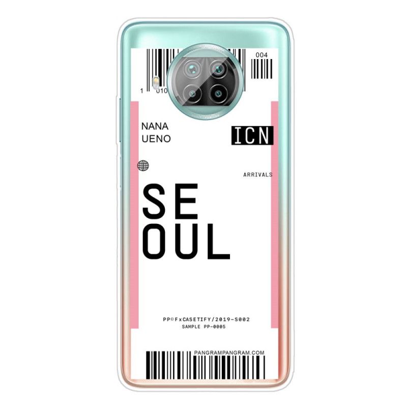 Deksel for Xiaomi Mi 10T Lite 5G / Redmi Note 9 Pro 5G Magenta Boardingkort Til Seoul