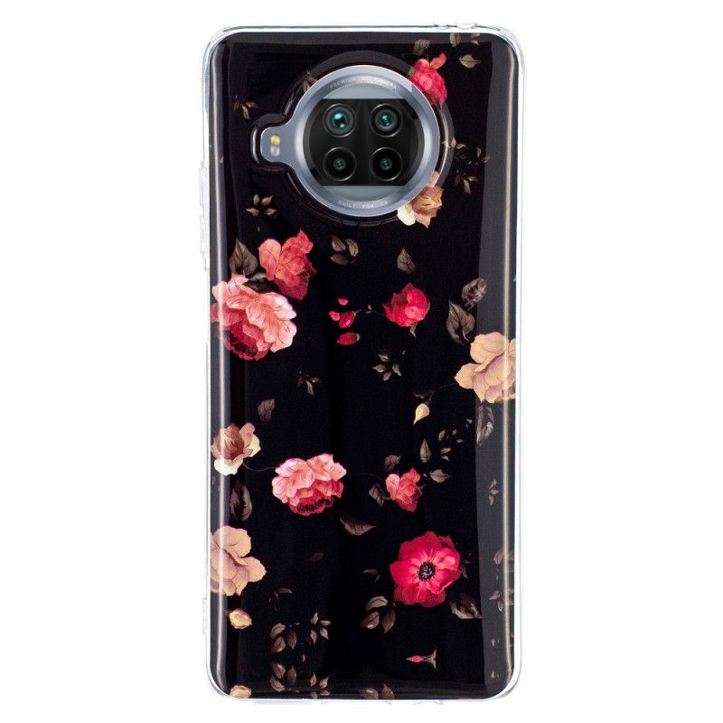 Deksel Xiaomi Mi 10T Lite 5G / Redmi Note 9 Pro 5G Grå Fluorescerende Blomster Anti-fall