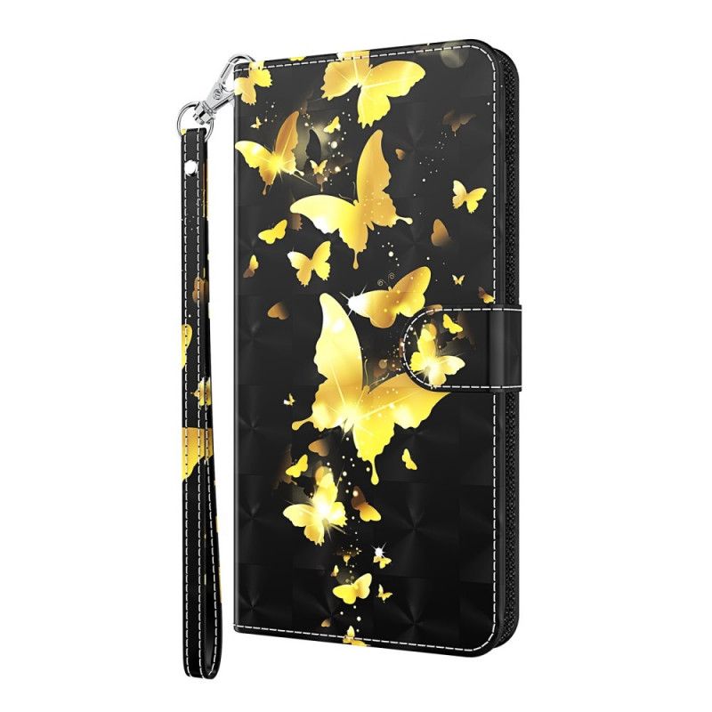 Folio Deksel for Xiaomi Mi 10T Lite 5G / Redmi Note 9 Pro 5G Gule Sommerfugler