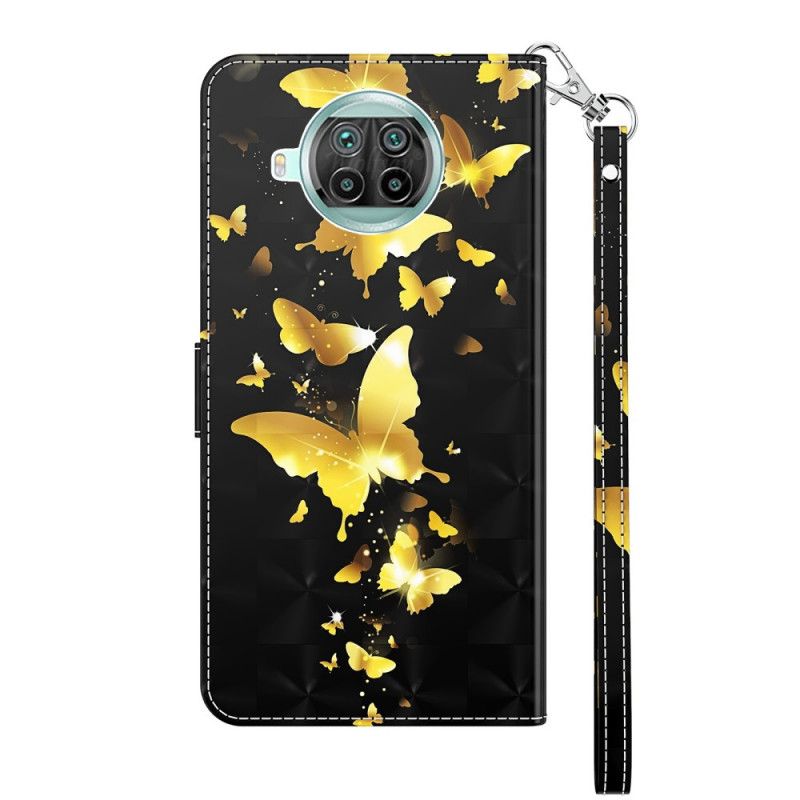 Folio Deksel for Xiaomi Mi 10T Lite 5G / Redmi Note 9 Pro 5G Gule Sommerfugler