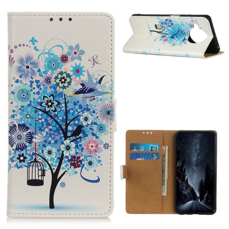 Folio Deksel for Xiaomi Mi 10T Lite 5G / Redmi Note 9 Pro 5G Oransje Blomstrende Tre