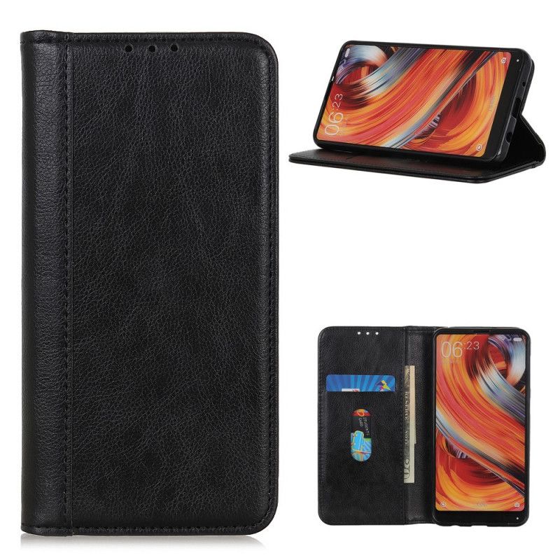 Folio Deksel for Xiaomi Mi 10T Lite 5G / Redmi Note 9 Pro 5G Svart Delt Litchi