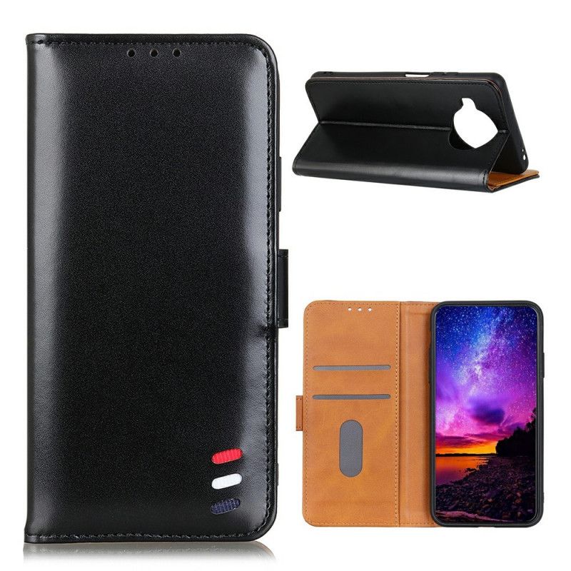 Folio Deksel for Xiaomi Mi 10T Lite 5G / Redmi Note 9 Pro 5G Svart Trefarget Skinneffekt