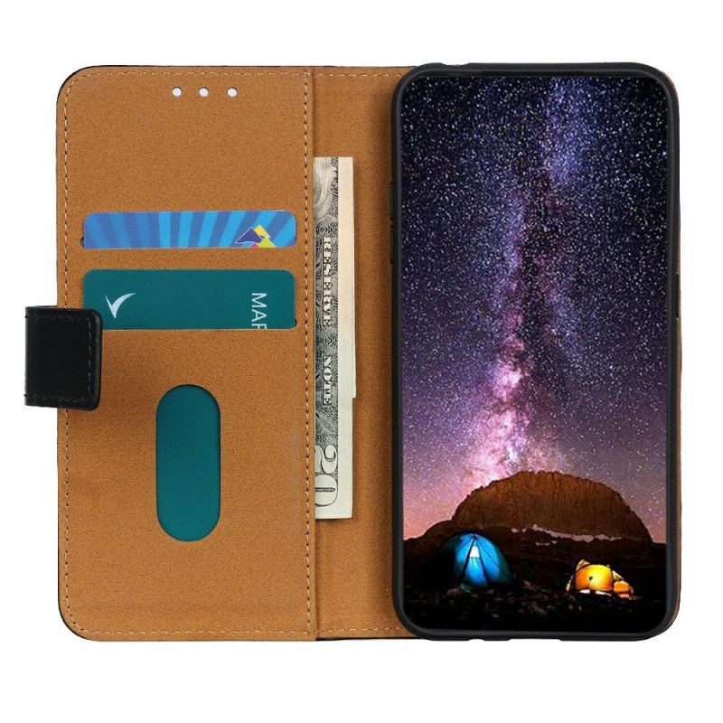 Folio Deksel for Xiaomi Mi 10T Lite 5G / Redmi Note 9 Pro 5G Svart Trefarget Skinneffekt