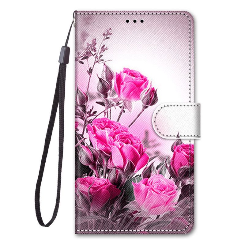 Folio Deksel Xiaomi Mi 10T Lite 5G / Redmi Note 9 Pro 5G Rød Bare Blomster