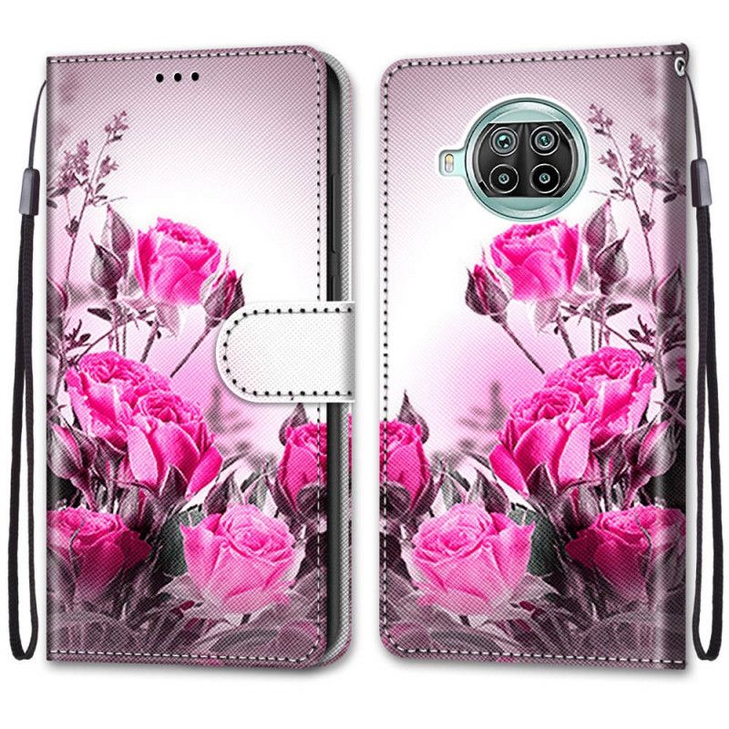 Folio Deksel Xiaomi Mi 10T Lite 5G / Redmi Note 9 Pro 5G Rød Bare Blomster