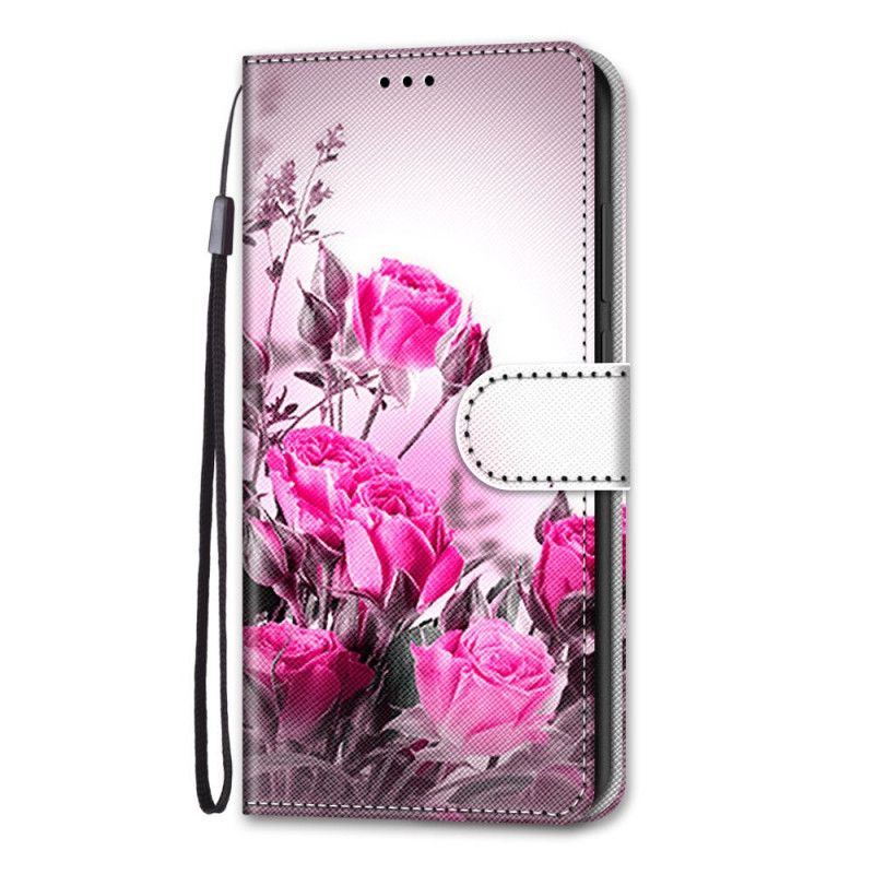 Folio Deksel Xiaomi Mi 10T Lite 5G / Redmi Note 9 Pro 5G Rød Bare Blomster