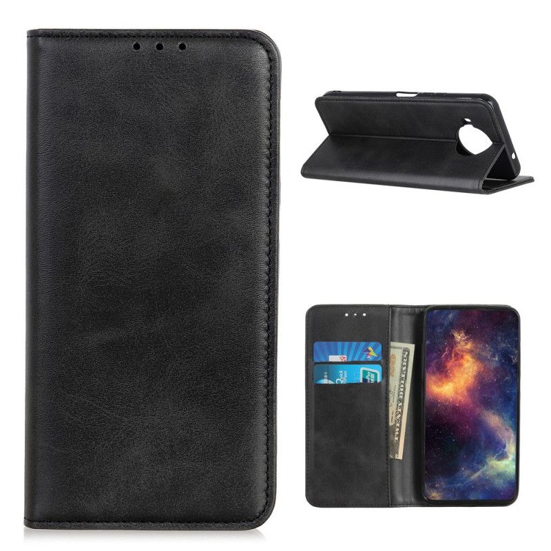 Folio Deksel Xiaomi Mi 10T Lite 5G / Redmi Note 9 Pro 5G Svart Delt Skinn