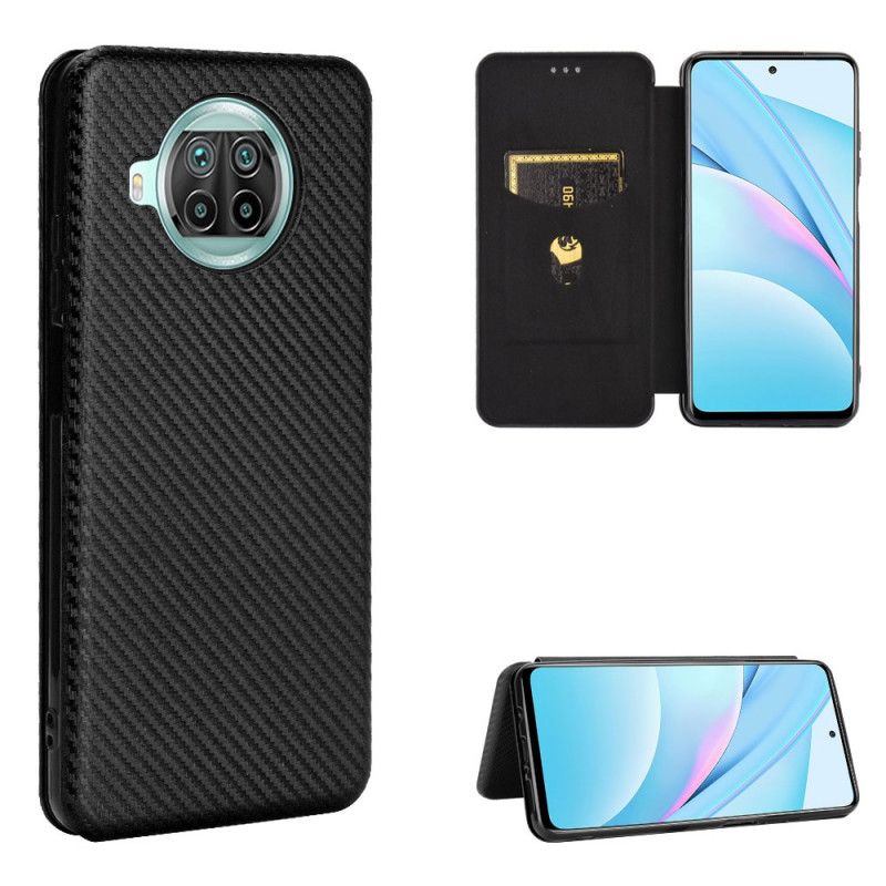 Folio Deksel Xiaomi Mi 10T Lite 5G / Redmi Note 9 Pro 5G Svart Karbonfiber