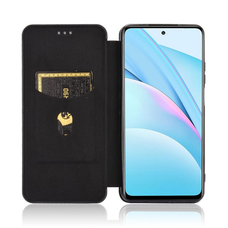 Folio Deksel Xiaomi Mi 10T Lite 5G / Redmi Note 9 Pro 5G Svart Karbonfiber