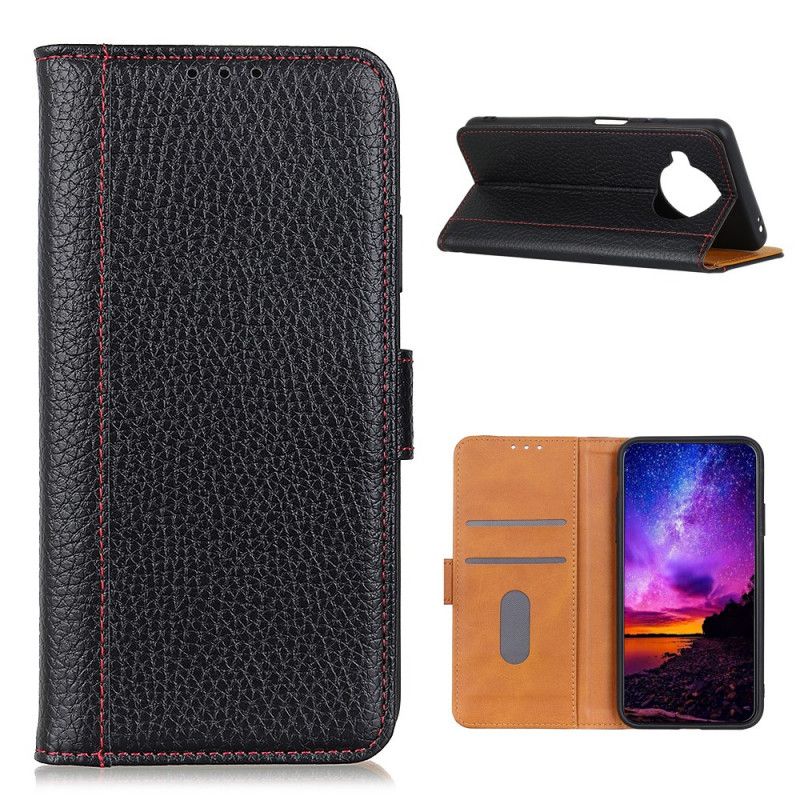 Folio Deksel Xiaomi Mi 10T Lite 5G / Redmi Note 9 Pro 5G Svart Litchi-Effekt Anti-fall