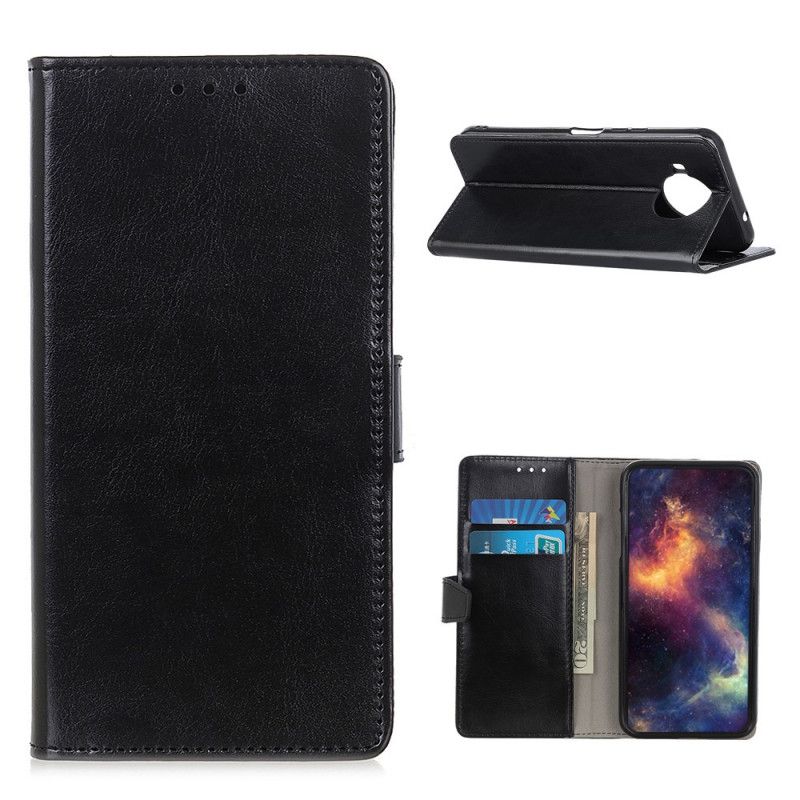 Folio Deksel Xiaomi Mi 10T Lite 5G / Redmi Note 9 Pro 5G Svart Skinnende Skinneffekt