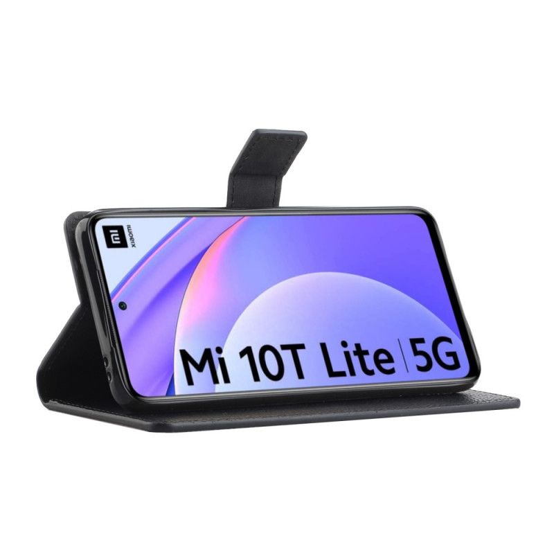 Lærdeksel Folio Deksel Xiaomi Mi 10T Lite 5G / Redmi Note 9 Pro 5G Enkel Litchi