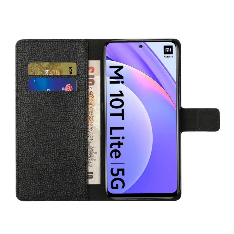 Lærdeksel Folio Deksel Xiaomi Mi 10T Lite 5G / Redmi Note 9 Pro 5G Enkel Litchi