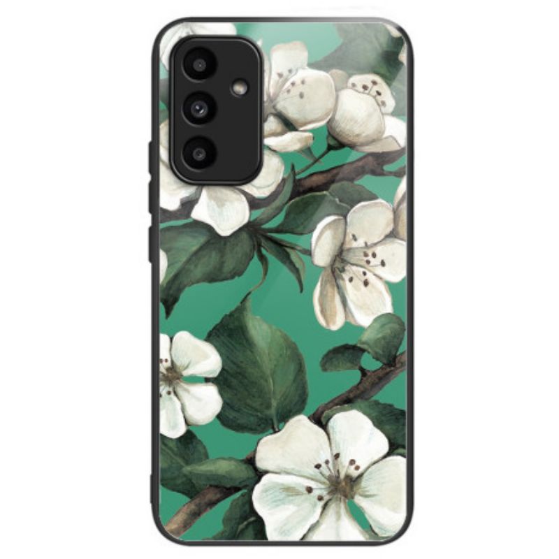 Deksel Samsung Galaxy A15 Herdet Glass Hvite Blomster