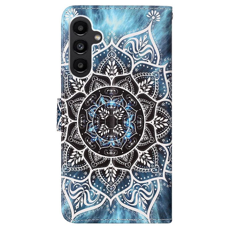 Folio Deksel Samsung Galaxy A15 Blomstermandala Med Stropp Beskyttelse Deksel