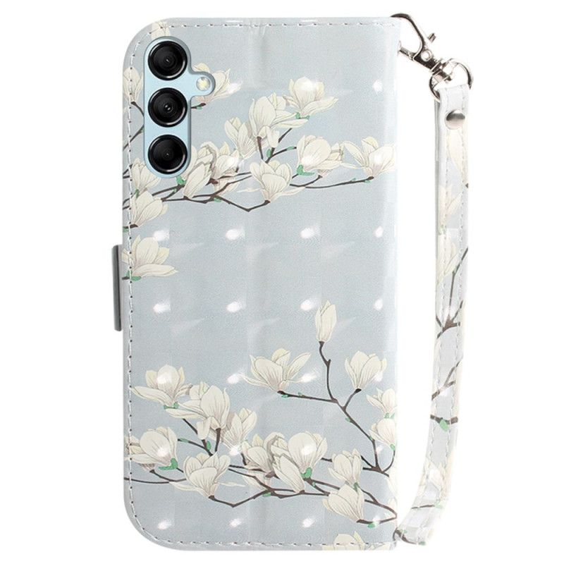 Folio Deksel Samsung Galaxy A15 Lanière Magnolias