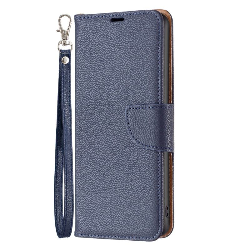 Folio Deksel Samsung Galaxy A15 Litchi Leather Style Med Stropp