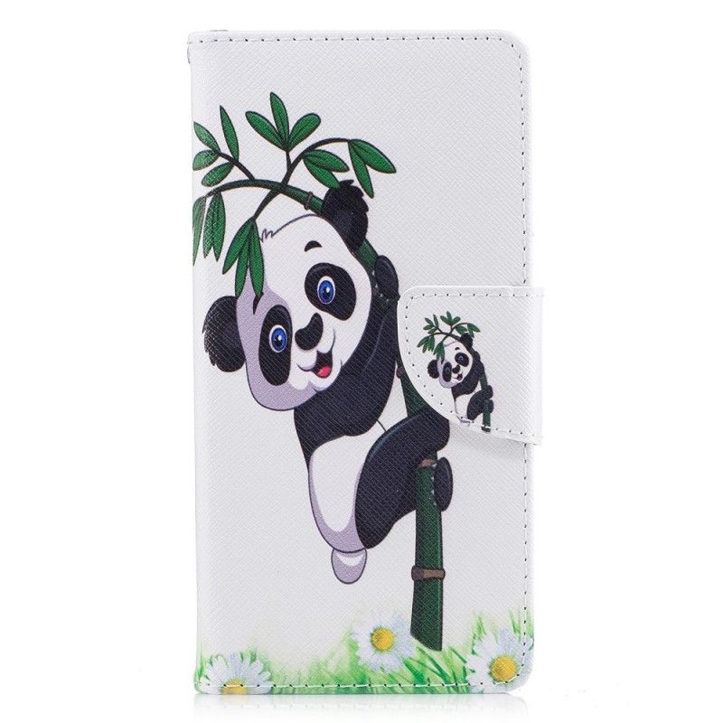 Lærdeksel Folio Deksel Sony Xperia XA1 Mobildeksel Panda På Bambus