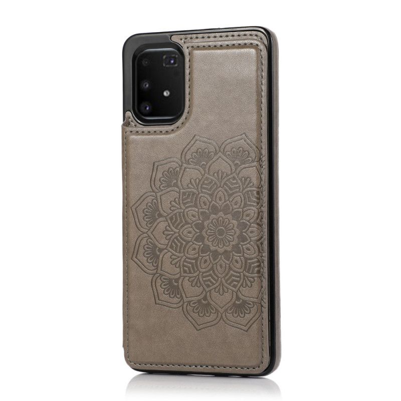 Deksel for Samsung Galaxy S10 Lite Grå Mandala-Trykkortholder