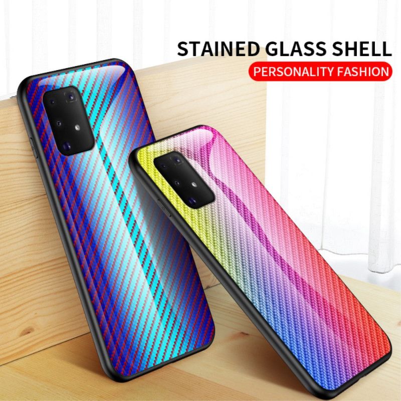 Deksel for Samsung Galaxy S10 Lite Svart Herdet Glass I Karbonfiber