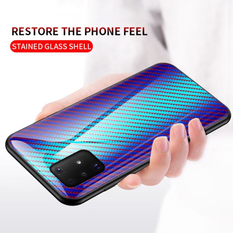 Deksel for Samsung Galaxy S10 Lite Svart Herdet Glass I Karbonfiber