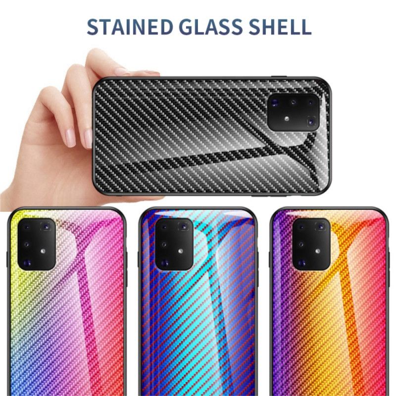 Deksel for Samsung Galaxy S10 Lite Svart Herdet Glass I Karbonfiber