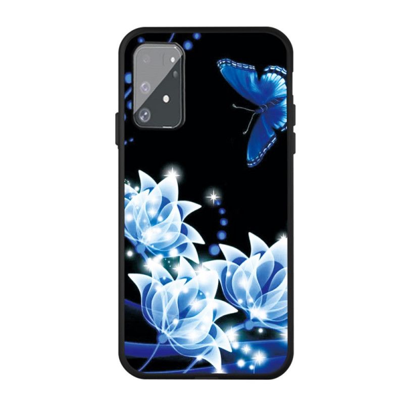 Deksel Samsung Galaxy S10 Lite Sommerfugl Og Blå Blomster Anti-fall