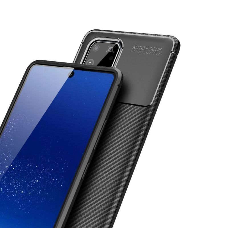 Deksel Samsung Galaxy S10 Lite Svart Fleksibel Karbonfibertekstur