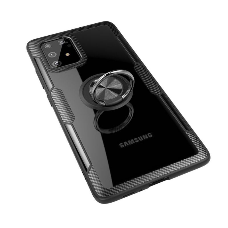 Deksel Samsung Galaxy S10 Lite Svart Karbonfiber Metallring