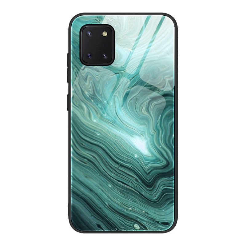 Deksel Samsung Galaxy S10 Lite Turkis Marmorfarger Herdet Glass