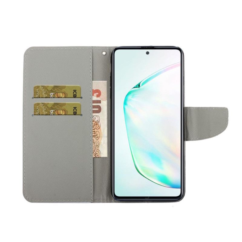 Folio Deksel for Samsung Galaxy S10 Lite Fargerike Blomster Med Stropp