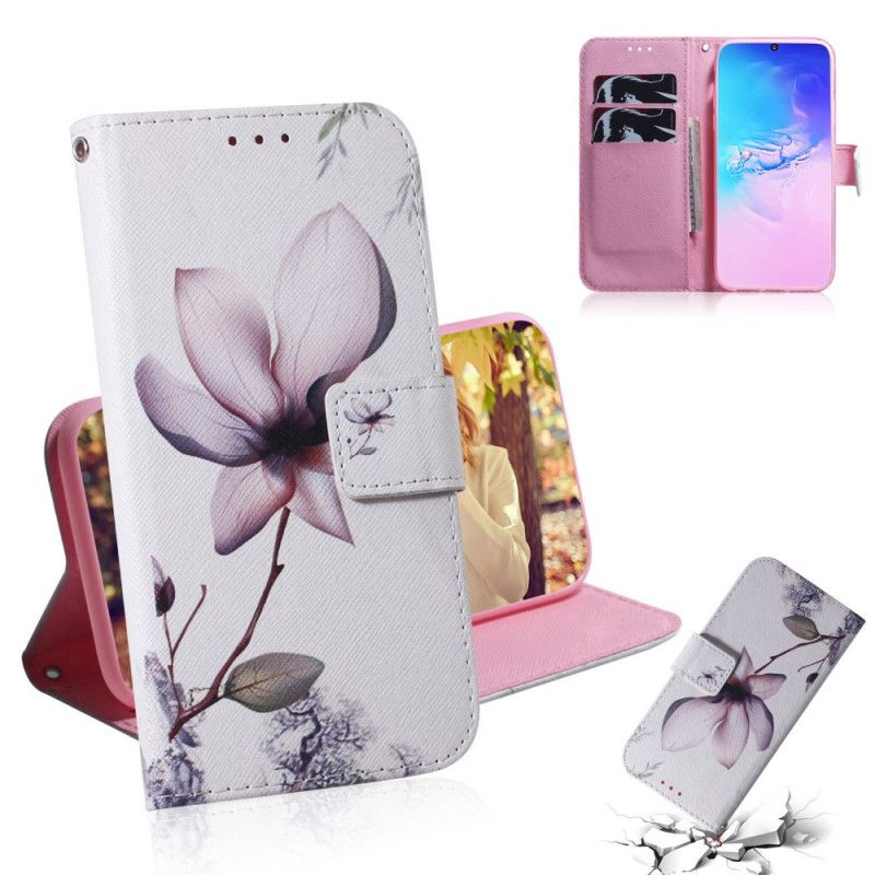 Folio Deksel for Samsung Galaxy S10 Lite Gammel Roseblomst