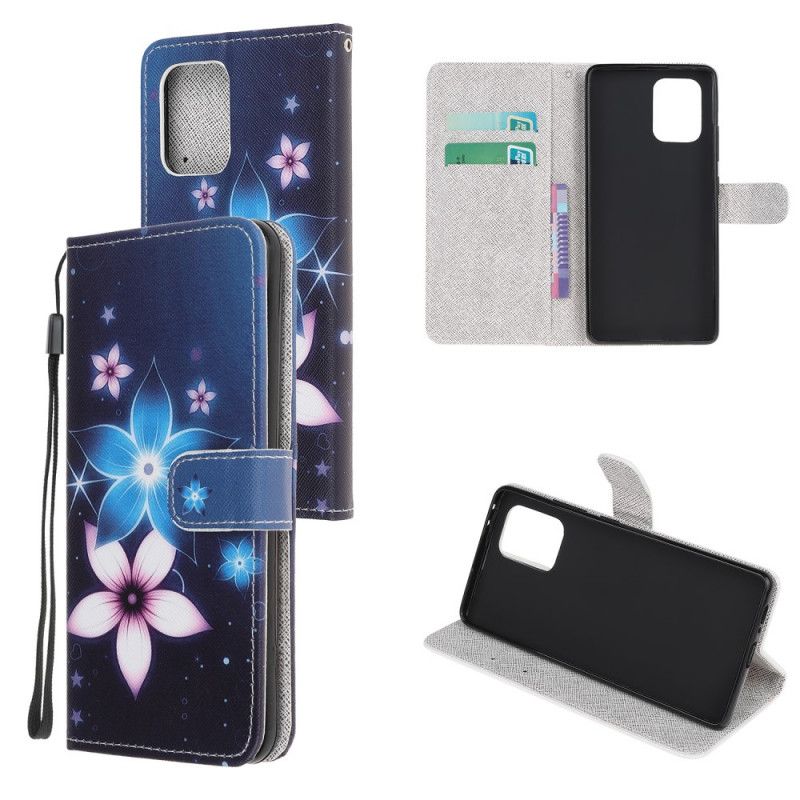 Folio Deksel Samsung Galaxy S10 Lite Måneblomster Med Tanga