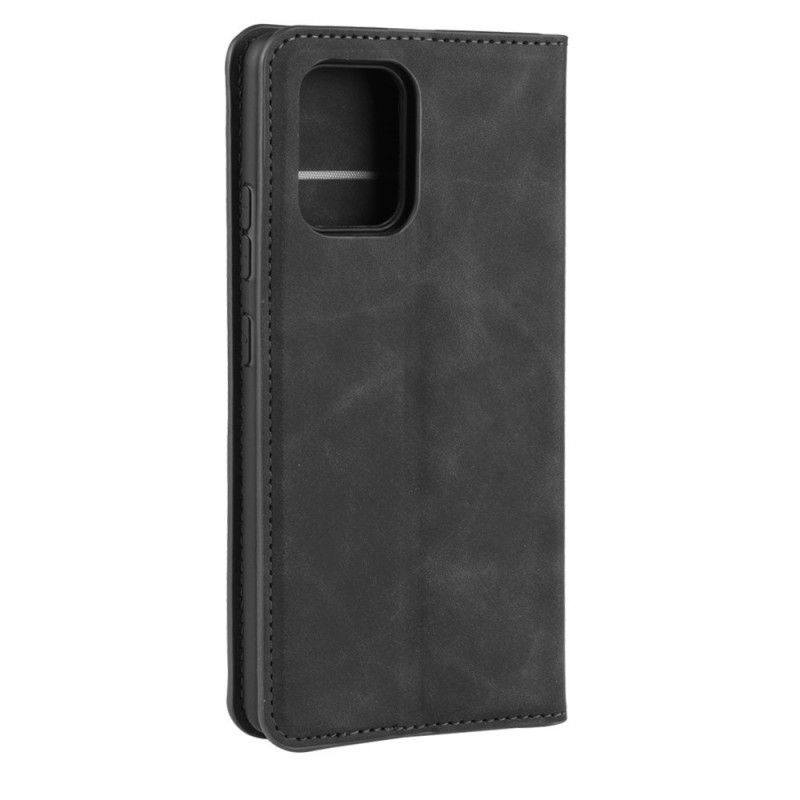 Folio Deksel Samsung Galaxy S10 Lite Svart Myk Skinneffekt Beskyttelse