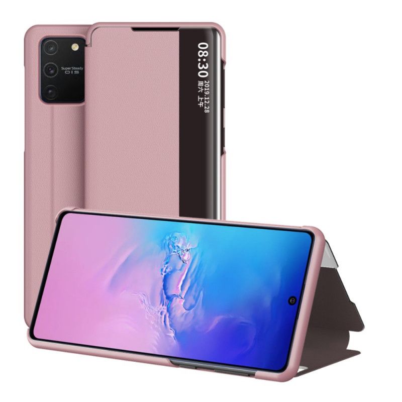 Vis Deksel Samsung Galaxy S10 Lite Svart Strukturert Kunstlær