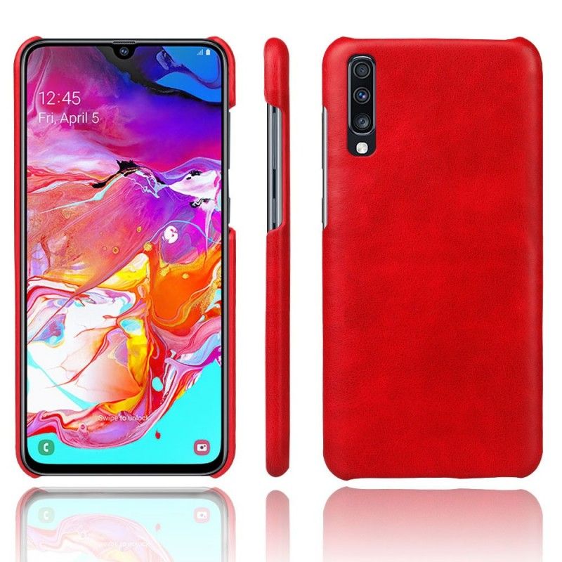 Deksel Samsung Galaxy A70 Brun Ytelse Lychee-Skinneffekt