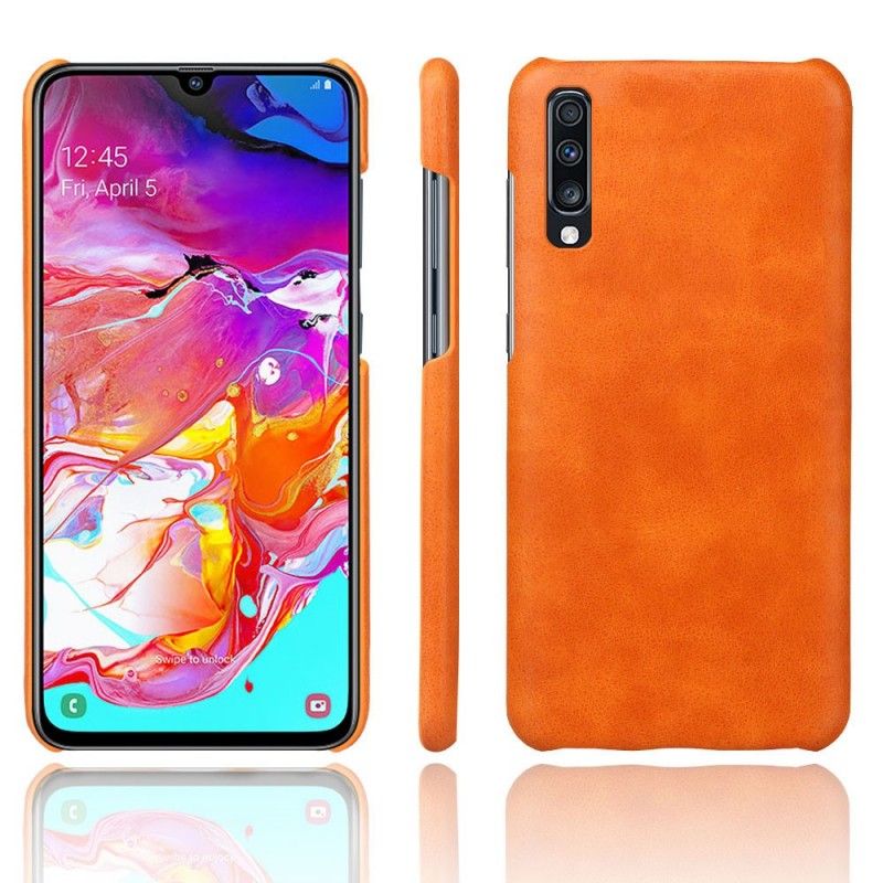 Deksel Samsung Galaxy A70 Brun Ytelse Lychee-Skinneffekt