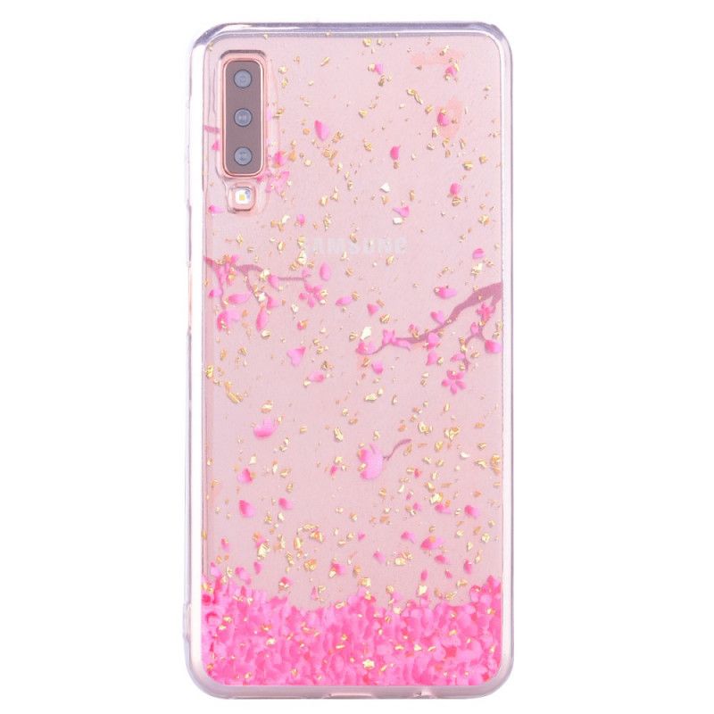 Deksel Samsung Galaxy A70 Kronblader Og Glitter