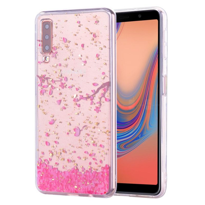 Deksel Samsung Galaxy A70 Kronblader Og Glitter