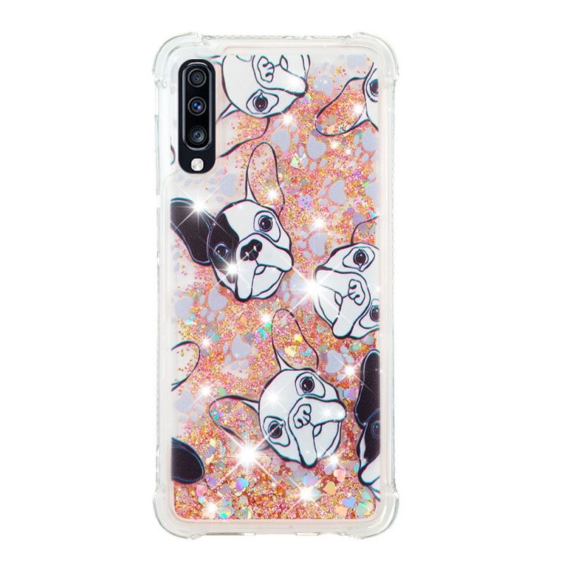 Deksel Samsung Galaxy A70 Mr Hunden Glitter